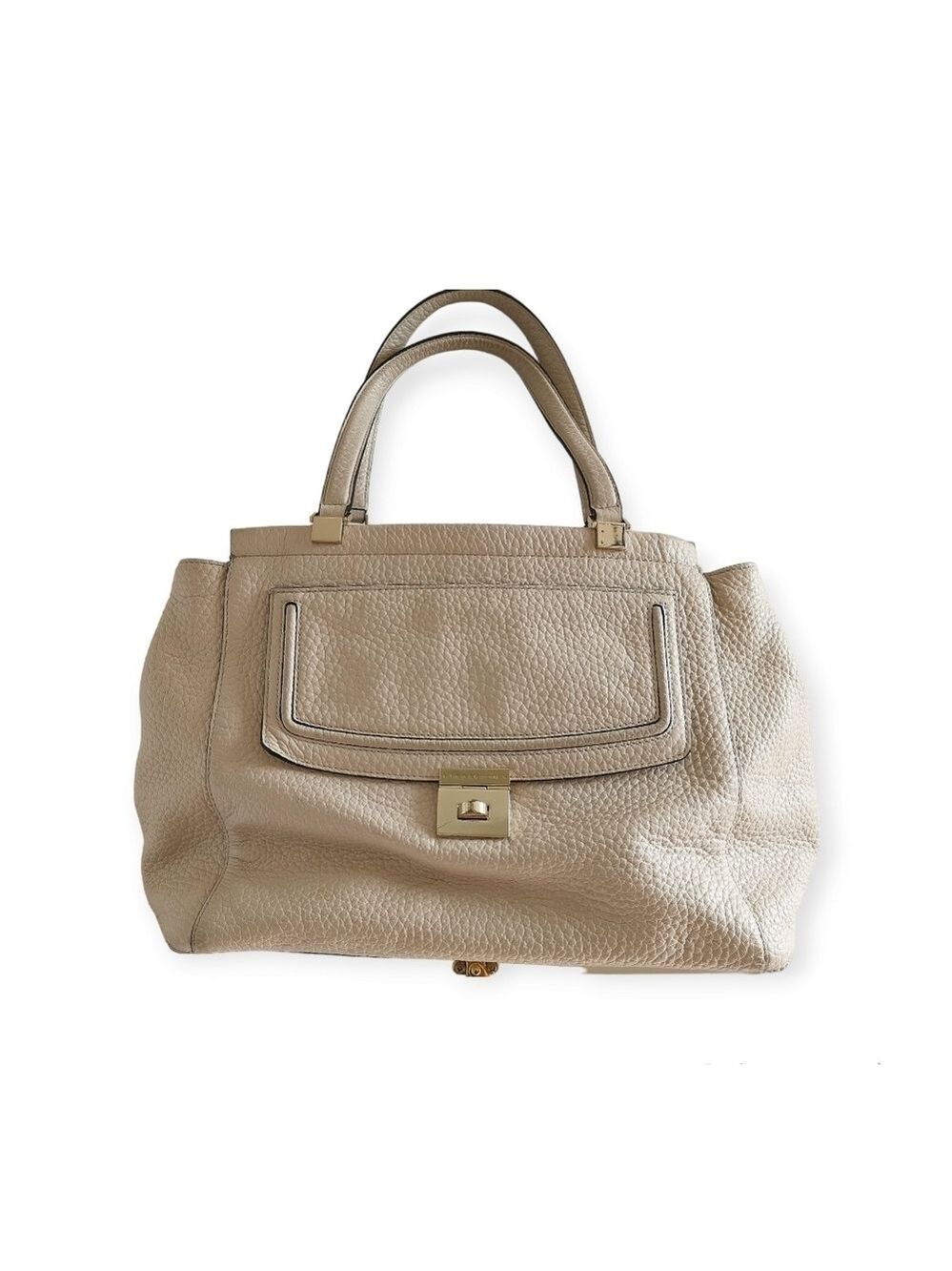KATE Spade cream beige tote bag purse pebble finish